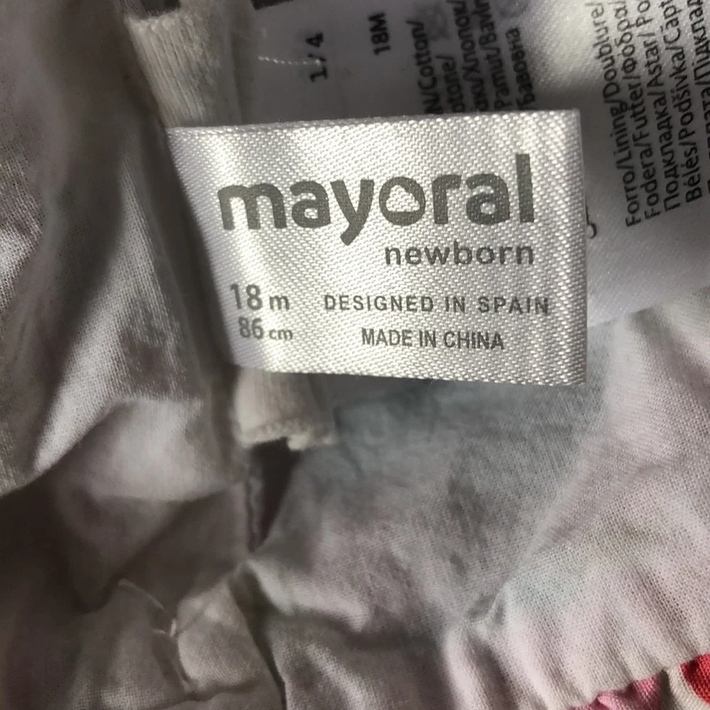Mayoral baby swimsuit and matching hat sz 18 months